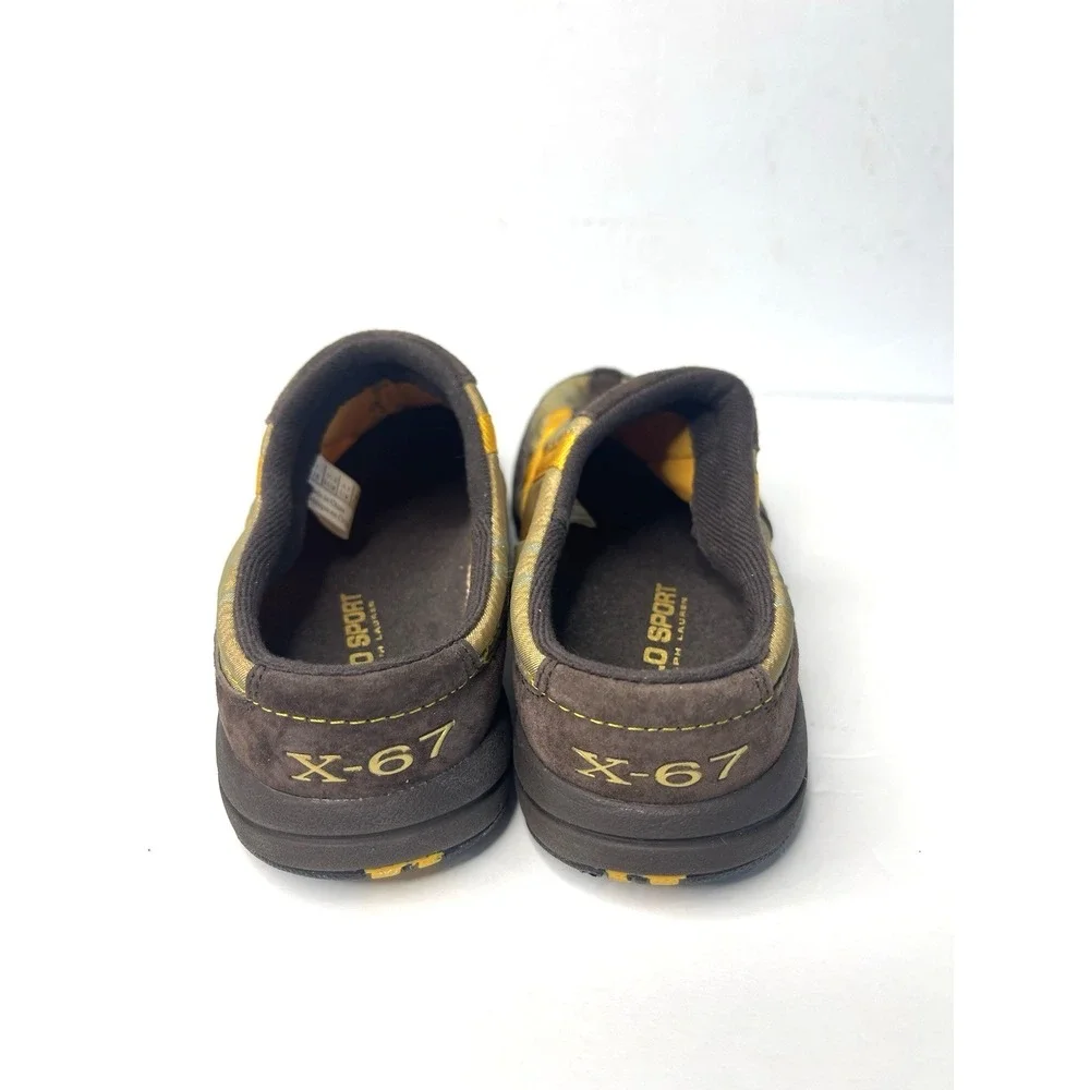 Y2K Vintage Ralph Lauren Polo Sport Mule Slip On Sneaker X-67 Brown Size 7‎